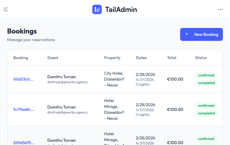 Bookings Management